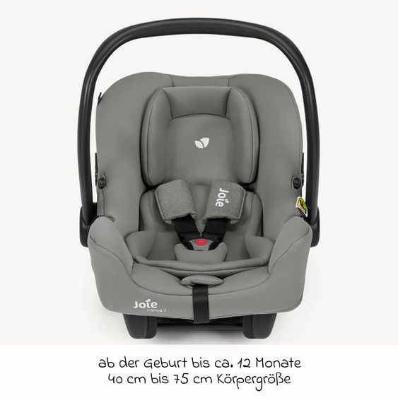 joie Babyschale i-Snug 2 i-Size ab Geburt-13 kg (40 cm-75 cm) inkl. Sitzverkleinerer nur 3,35 kg - Quartz