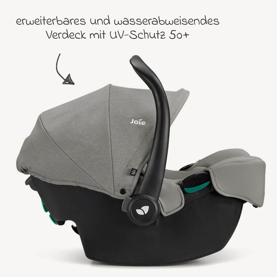 joie Babyschale i-Snug 2 i-Size ab Geburt-13 kg (40 cm-75 cm) inkl. Sitzverkleinerer nur 3,35 kg - Quartz
