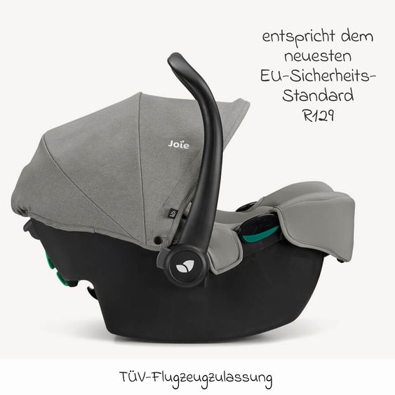 joie Babyschale i-Snug 2 i-Size ab Geburt-13 kg (40 cm-75 cm) inkl. Sitzverkleinerer nur 3,35 kg - Quartz