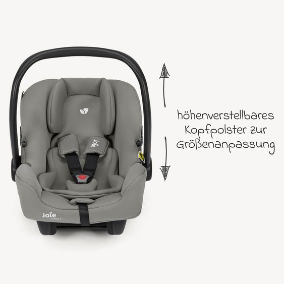 joie Babyschale i-Snug 2 i-Size ab Geburt-13 kg (40 cm-75 cm) inkl. Sitzverkleinerer nur 3,35 kg - Quartz
