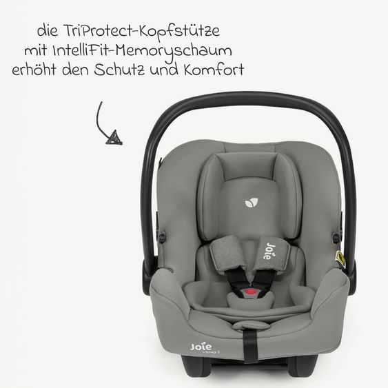 joie Babyschale i-Snug 2 i-Size ab Geburt-13 kg (40 cm-75 cm) inkl. Sitzverkleinerer nur 3,35 kg - Quartz