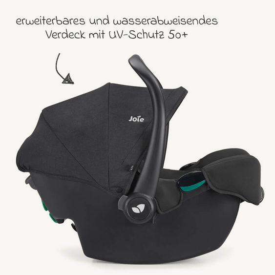 joie Babyschale i-Snug 2 i-Size ab Geburt-13 kg (40 cm-75 cm) inkl. Sitzverkleinerer nur 3,35 kg - Raven