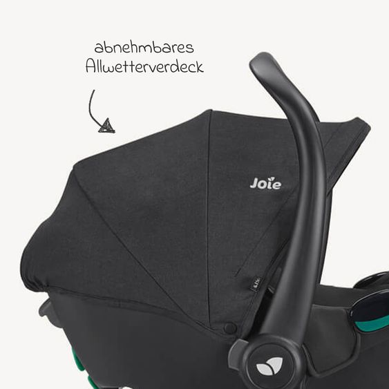 joie Babyschale i-Snug 2 i-Size ab Geburt-13 kg (40 cm-75 cm) inkl. Sitzverkleinerer nur 3,35 kg - Raven