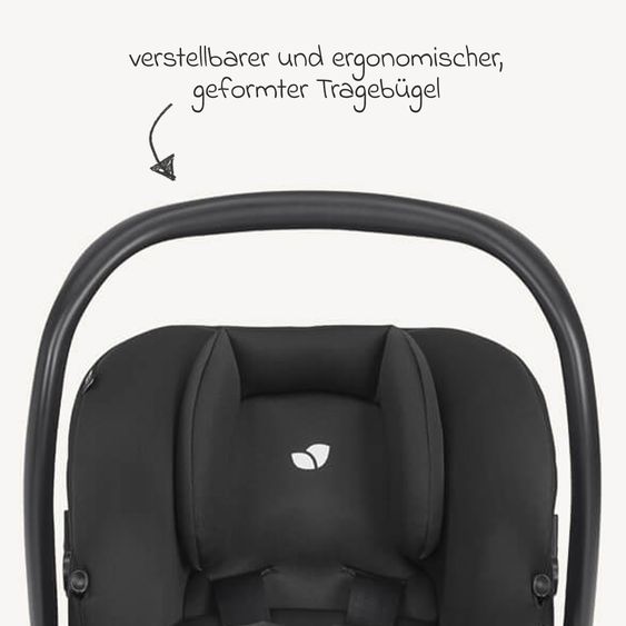 joie Babyschale i-Snug 2 i-Size ab Geburt-13 kg (40 cm-75 cm) inkl. Sitzverkleinerer nur 3,35 kg - Raven