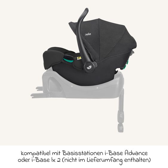 joie Babyschale i-Snug 2 i-Size ab Geburt-13 kg (40 cm-75 cm) inkl. Sitzverkleinerer nur 3,35 kg - Raven