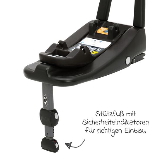 joie Babyschale i-Snug 2 i-Size mit Isofix-Basis ab Geburt-13 kg (40 cm-75 cm) inkl. Sitzverkleinerer nur 3,35 kg inkl. Polsterschutz - Cycle Collection - Shell Grey