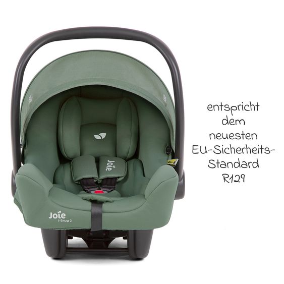 joie Babyschale i-Snug 2 i-Size mit Isofix-Basis ab Geburt-13 kg (40 cm-75 cm) inkl. Sitzverkleinerer nur 3,35 kg inkl. Polsterschutz - Laurel