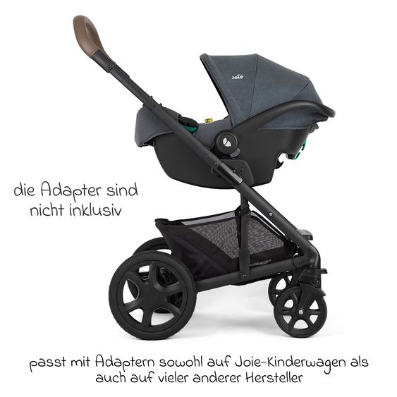 joie Babyschale i-Snug 2 i-Size mit Isofix-Basis ab Geburt-13 kg (40 cm-75 cm) inkl. Sitzverkleinerer nur 3,35 kg inkl. Polsterschutz - Moonlight