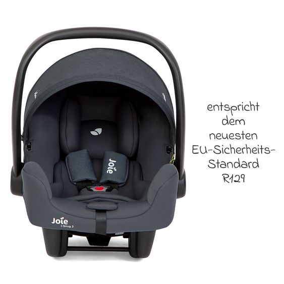 joie Babyschale i-Snug 2 i-Size mit Isofix-Basis ab Geburt-13 kg (40 cm-75 cm) inkl. Sitzverkleinerer nur 3,35 kg inkl. Polsterschutz - Moonlight