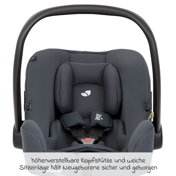 joie Babyschale i-Snug 2 i-Size mit Isofix-Basis ab Geburt-13 kg (40 cm-75 cm) inkl. Sitzverkleinerer nur 3,35 kg inkl. Polsterschutz - Moonlight
