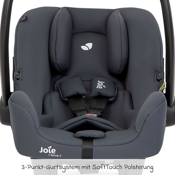 joie Babyschale i-Snug 2 i-Size mit Isofix-Basis ab Geburt-13 kg (40 cm-75 cm) inkl. Sitzverkleinerer nur 3,35 kg inkl. Polsterschutz - Moonlight