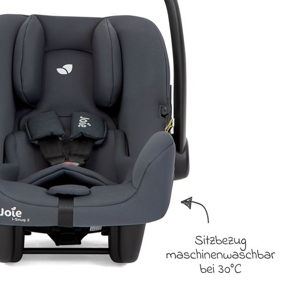 joie Babyschale i-Snug 2 i-Size mit Isofix-Basis ab Geburt-13 kg (40 cm-75 cm) inkl. Sitzverkleinerer nur 3,35 kg inkl. Polsterschutz - Moonlight
