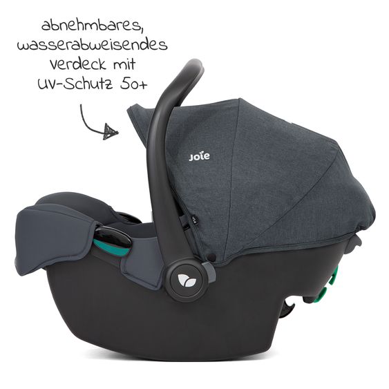joie Babyschale i-Snug 2 i-Size mit Isofix-Basis ab Geburt-13 kg (40 cm-75 cm) inkl. Sitzverkleinerer nur 3,35 kg inkl. Polsterschutz - Moonlight