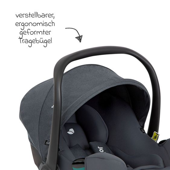 joie Babyschale i-Snug 2 i-Size mit Isofix-Basis ab Geburt-13 kg (40 cm-75 cm) inkl. Sitzverkleinerer nur 3,35 kg inkl. Polsterschutz - Moonlight