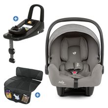 Babyschale i-Snug 2 i-Size mit Isofix-Basis ab Geburt-13 kg (40 cm-75 cm) inkl. Sitzverkleinerer nur 3,35 kg inkl. Polsterschutz - Pebble