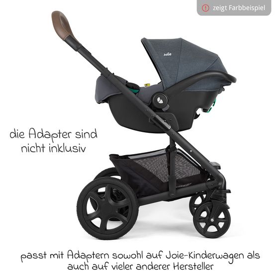 joie Babyschale i-Snug 2 i-Size mit Isofix-Basis ab Geburt-13 kg (40 cm-75 cm) inkl. Sitzverkleinerer nur 3,35 kg inkl. Polsterschutz - Pebble