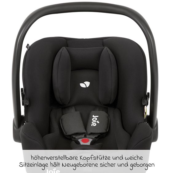 joie Babyschale i-Snug 2 i-Size mit Isofix-Basis ab Geburt-13 kg (40 cm-75 cm) inkl. Sitzverkleinerer nur 3,35 kg inkl. Polsterschutz - Shale