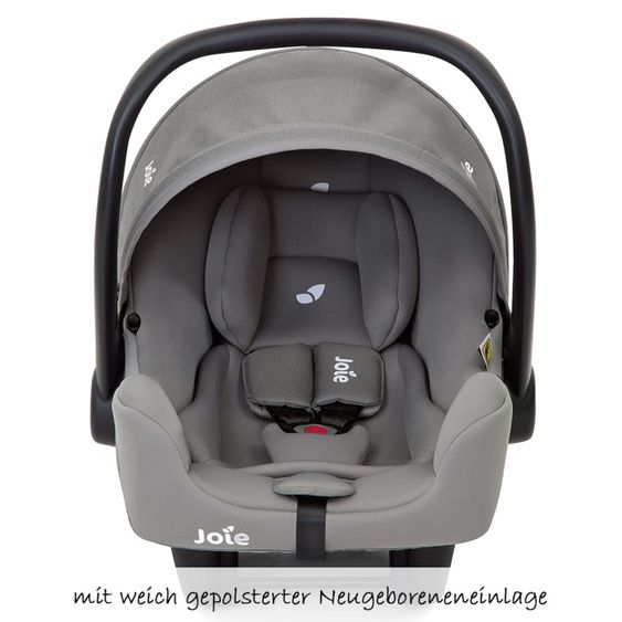 joie Babyschale i-Snug i-Size ab Geburt - 13 kg (40 cm - 75 cm) inkl. Sitzverkleinerer nur 3,25 kg & Zubehörpaket - Gray Flannel
