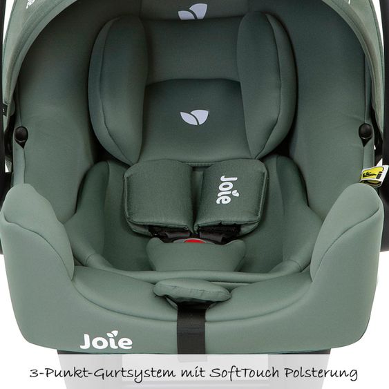 joie Babyschale i-Snug i-Size ab Geburt - 13 kg (40 cm - 75 cm) inkl. Sitzverkleinerer nur 3,25 kg & Zubehörpaket - Laurel