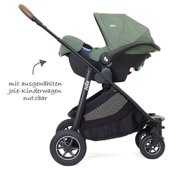 joie Babyschale i-Snug i-Size ab Geburt - 13 kg (40 cm - 75 cm) inkl. Sitzverkleinerer nur 3,25 kg & Zubehörpaket - Laurel