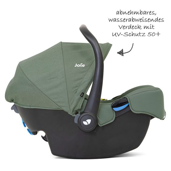 joie Babyschale i-Snug i-Size ab Geburt - 13 kg (40 cm - 75 cm) inkl. Sitzverkleinerer nur 3,25 kg & Zubehörpaket - Laurel