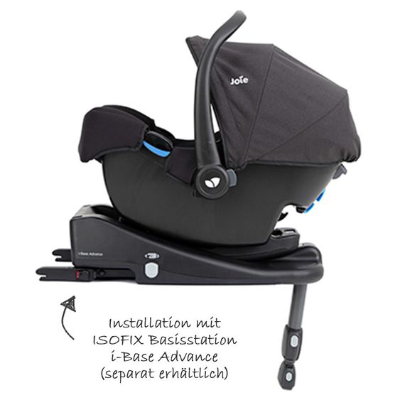 joie Babyschale i-Snug i-Size inkl. Autositz - Schutzunterlage - Coal