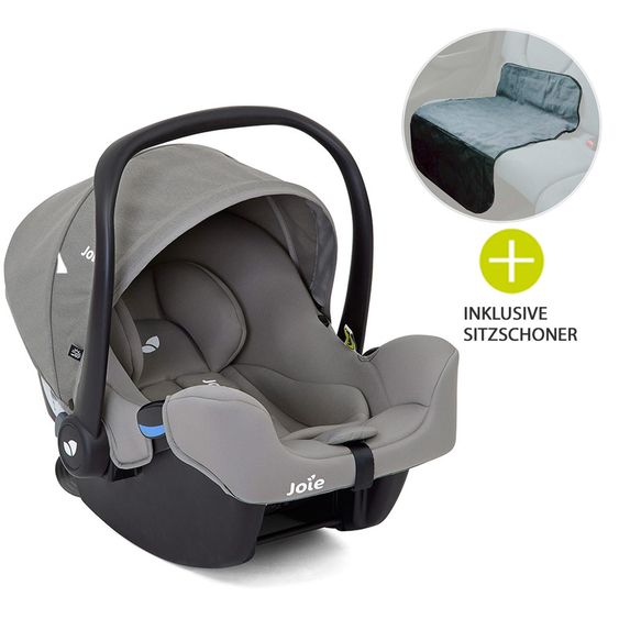 joie Babyschale i-Snug i-Size inkl. Autositz - Schutzunterlage - Gray Flannel