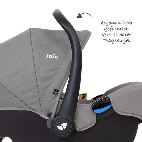 joie Babyschale i-Snug i-Size inkl. Autositz - Schutzunterlage - Gray Flannel