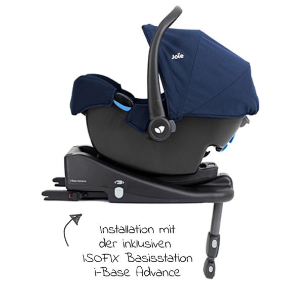 joie Babyschale i-Snug i-Size inkl. i-Base Advance & Autositz - Schutzunterlage - Deep Sea