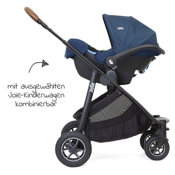 joie Babyschale i-Snug i-Size inkl. i-Base Advance & Autositz - Schutzunterlage - Deep Sea