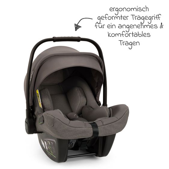 joie Babyschale PIPA next i-Size ab Geburt bis 13 kg (40 cm - 83 cm) inkl. Sitzverkleinerer, Sonnenverdeck mit Dream Drape nur 2,8 kg - Thunder