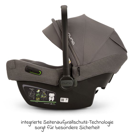 joie PIPA next i-Size seggiolino auto per neonati dalla nascita fino a 13 kg (40 cm - 83 cm) incluso riduttore di seduta, capottina con Dream Drape solo 2,8 kg - Thunder