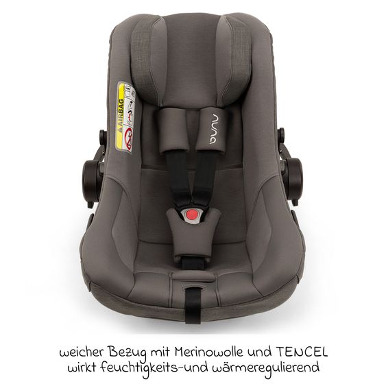 joie Infant car seat PIPA next i-Size from birth to 13 kg (40 cm - 83 cm) incl. seat reducer, sun canopy with Dream Drape only 2.8 kg - Thunder