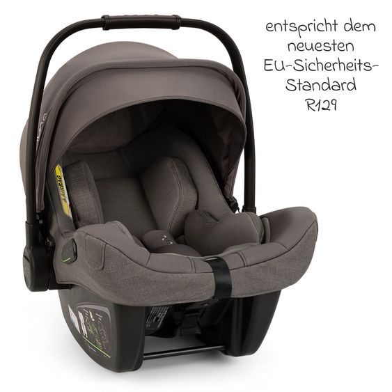 joie Babyschale PIPA next i-Size ab Geburt bis 13 kg (40 cm - 83 cm) inkl. Sitzverkleinerer, Sonnenverdeck mit Dream Drape nur 2,8 kg - Thunder