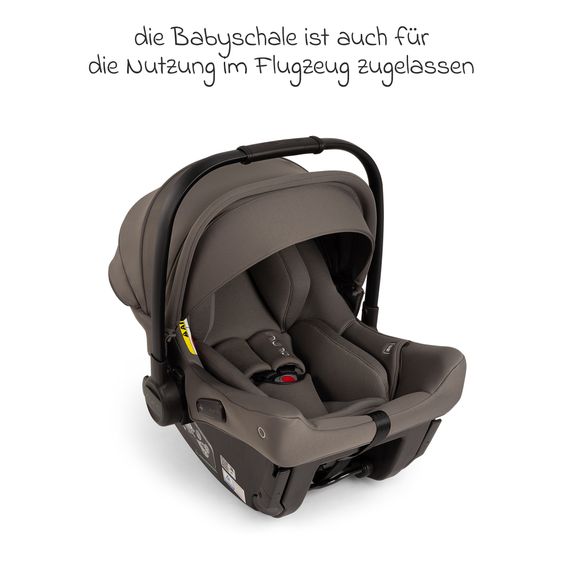 joie Babyschale PIPA next i-Size ab Geburt bis 13 kg (40 cm - 83 cm) inkl. Sitzverkleinerer, Sonnenverdeck mit Dream Drape nur 2,8 kg - Thunder