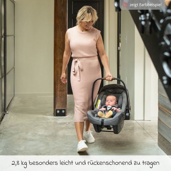 joie Babyschale PIPA next i-Size ab Geburt bis 13 kg (40 cm - 83 cm) inkl. Sitzverkleinerer, Sonnenverdeck mit Dream Drape nur 2,8 kg - Thunder