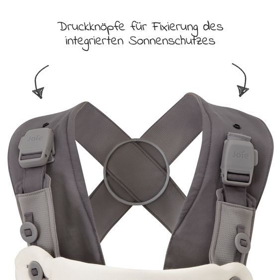 joie 3in1 Babytrage Savvy Lite für Neugeborene ab 3,5 kg bis 14 kg einsetzbar mit 3 Tragepositionen - Cobblestone