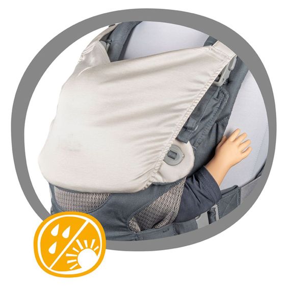 joie 3in1 Babytrage Savvy Lite für Neugeborene ab 3,5 kg bis 14 kg einsetzbar mit 3 Tragepositionen - Cobblestone