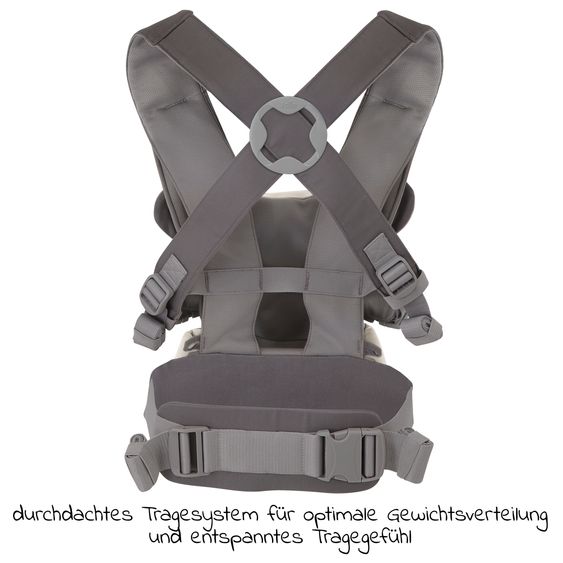 joie 3in1 Babytrage Savvy Lite für Neugeborene ab 3,5 kg bis 14 kg einsetzbar mit 3 Tragepositionen - Cobblestone