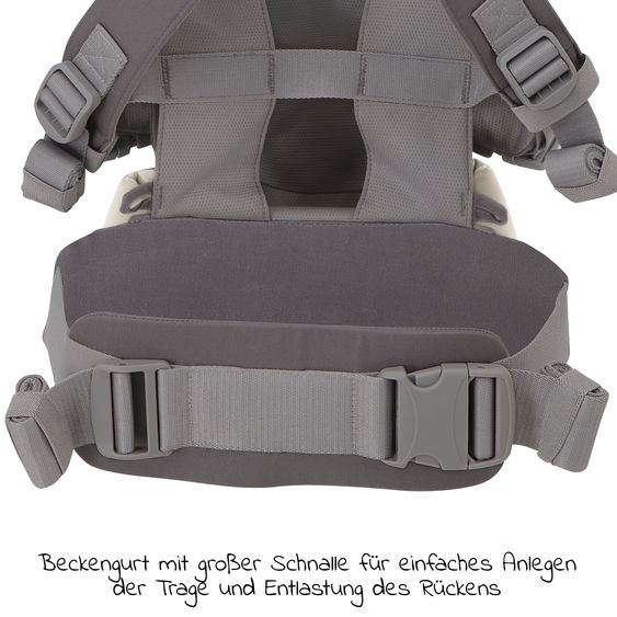 joie 3in1 Babytrage Savvy Lite für Neugeborene ab 3,5 kg bis 14 kg einsetzbar mit 3 Tragepositionen - Cobblestone