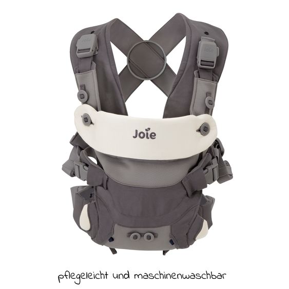 joie 3in1 Babytrage Savvy Lite für Neugeborene ab 3,5 kg bis 14 kg einsetzbar mit 3 Tragepositionen - Cobblestone