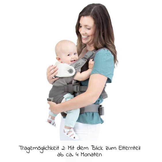 joie 3in1 Babytrage Savvy Lite für Neugeborene ab 3,5 kg bis 14 kg einsetzbar mit 3 Tragepositionen - Cobblestone