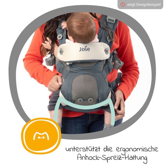 joie 3in1 Babytrage Savvy Lite für Neugeborene ab 3,5 kg bis 14 kg einsetzbar mit 3 Tragepositionen - Cobblestone