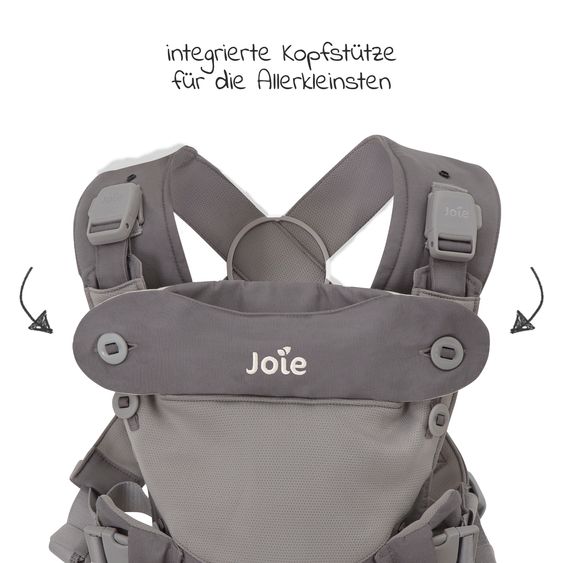 joie 3in1 Babytrage Savvy Lite für Neugeborene ab 3,5 kg bis 14 kg einsetzbar mit 3 Tragepositionen - Cobblestone