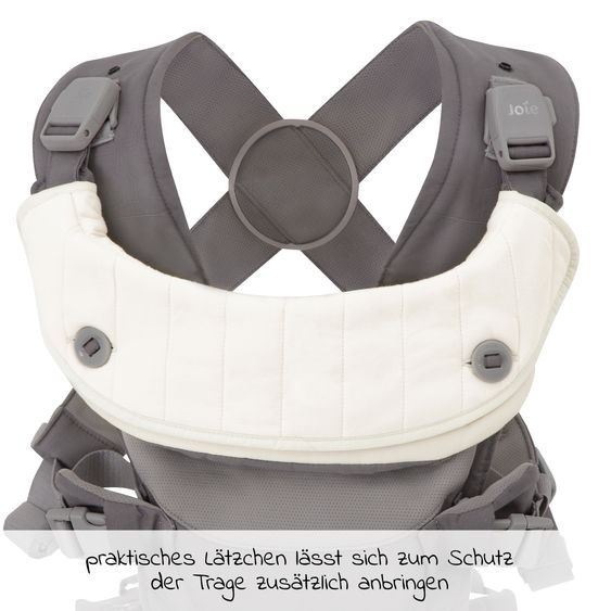 joie 3in1 Babytrage Savvy Lite für Neugeborene ab 3,5 kg bis 14 kg einsetzbar mit 3 Tragepositionen - Cobblestone