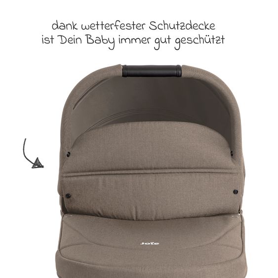 joie Babywanne Ramble XL ab Geburt - 9 Monate für Versatrax, Versatrax E ink. Regenschutz - Cashew