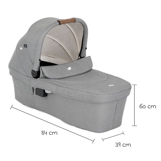 joie Babywanne Ramble XL ab Geburt - 9 Monate für Versatrax, Versatrax E ink. Regenschutz - Pebble