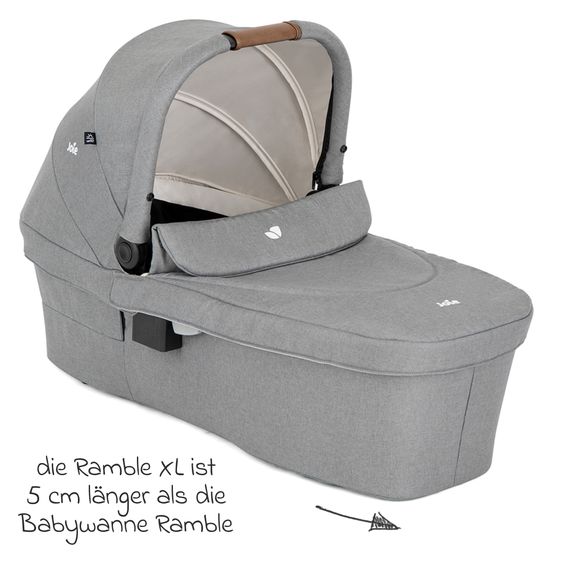 joie Babywanne Ramble XL ab Geburt - 9 Monate für Versatrax, Versatrax E ink. Regenschutz - Pebble