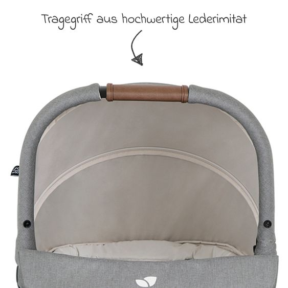 joie Babywanne Ramble XL ab Geburt - 9 Monate für Versatrax, Versatrax E ink. Regenschutz - Pebble