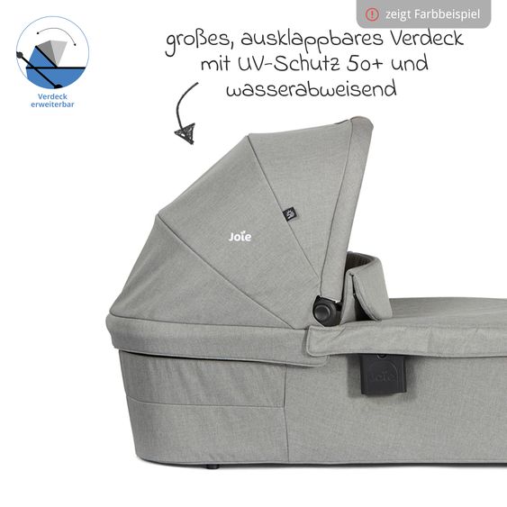 joie Babywanne Ramble XL ab Geburt - 9 Monate für Versatrax, Versatrax E ink. Regenschutz - Raven